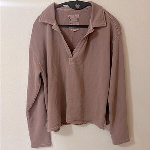 C&C California Sunwashed Mauve Cropped Sweater